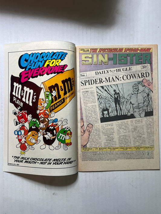 The Spectacular Spider-Man by Marvel Comics Group “The Deadly Conclusion!” Part 3 #136 Mar 1987 Comic Book