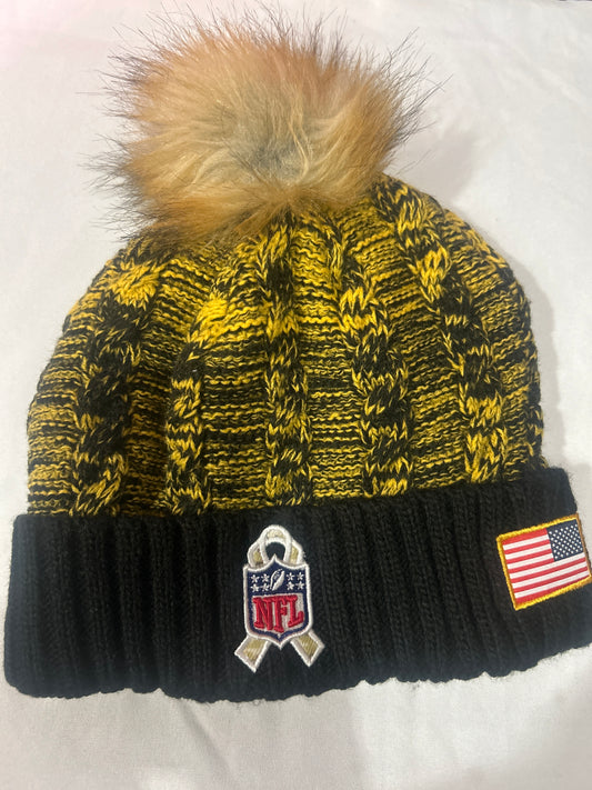 Pittsburgh Steelers NFL New Era One Time Removable Pom Knit Beanie
