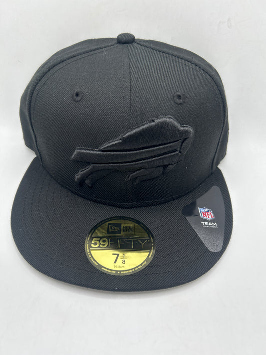 Buffalo Bills NFL New Era 59Fifty Black on Black Fitted Hat