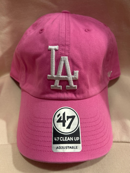 Los Angeles Dodgers 47 Clean Up Adjustable Hat Hot pink