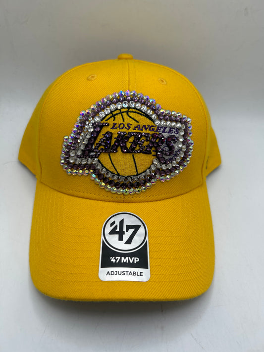 Los Angeles Lakers NBA Gold Bedazzled Adjustable Hat
