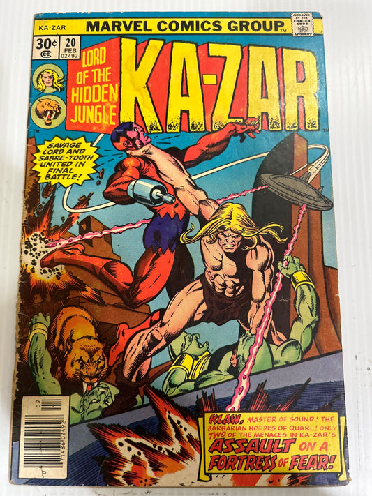Lord of the Hidden Jungle Ka-Zar by Marvel Comics Book #20 Comic Book