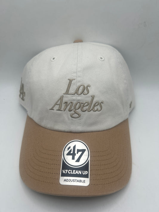 Los Angeles Dodgers MLB 47CleanUp Genuine Merchandise Khaki Adjustable Hat