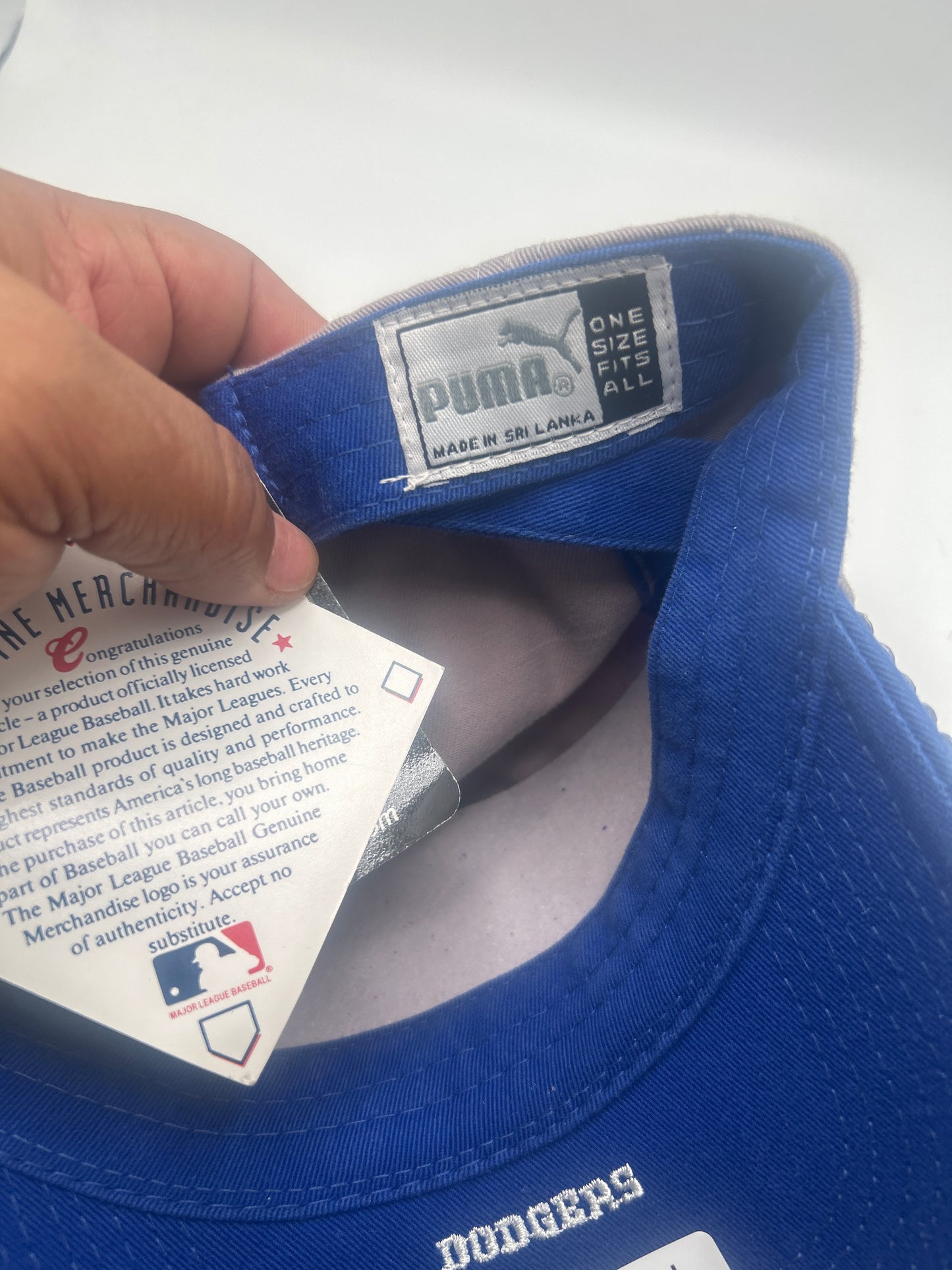 Vintage Los Angeles Dodgers MLB Puma Genuine Merchandise Grey Bedazzle Adjustable YOUTH Hat