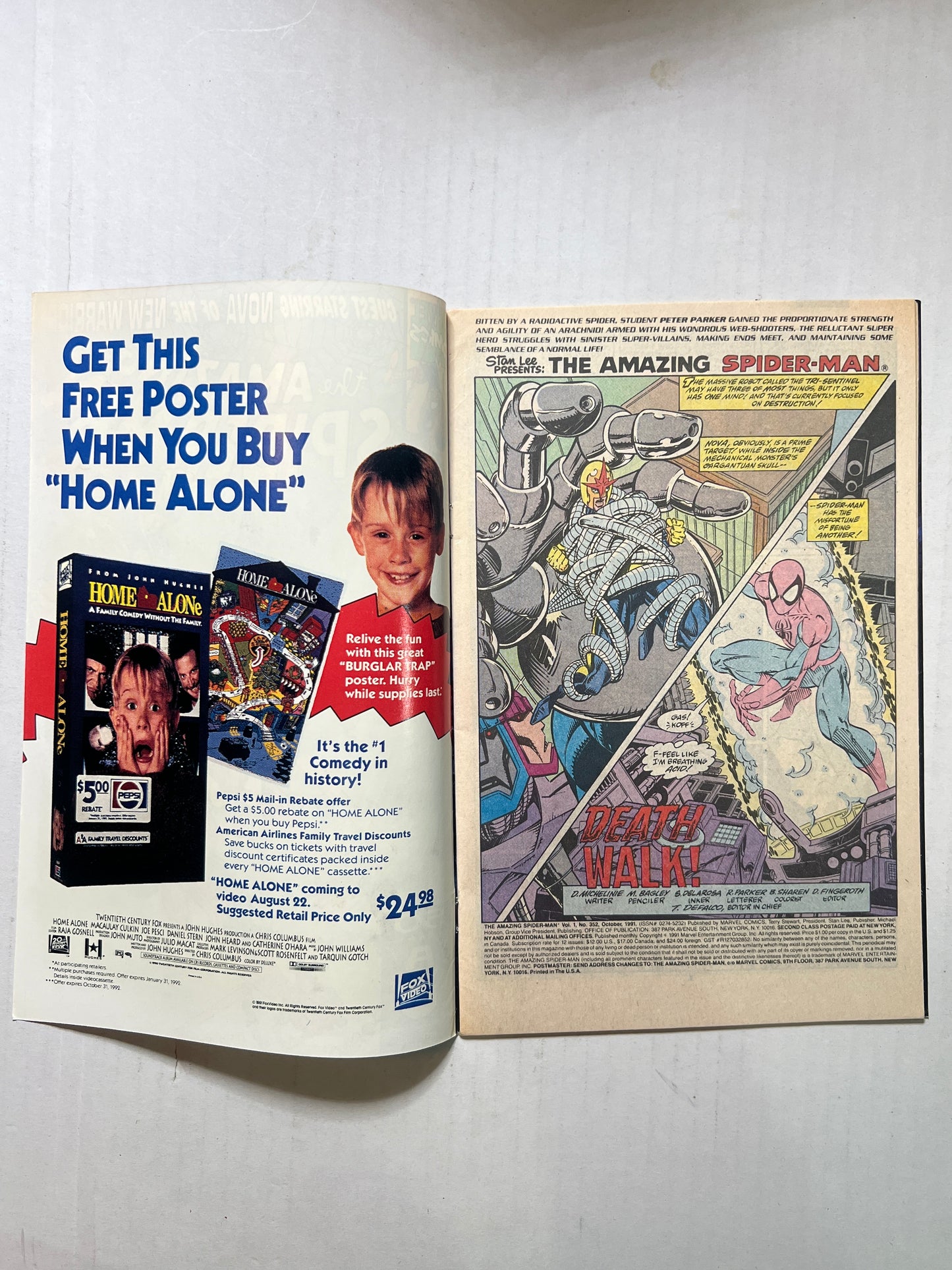 The Amazing Spider-Man by Marvel Comics Group “Two Against the Tri-Sentinel!” #352 Comic Group