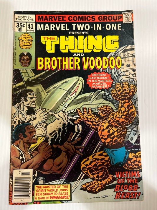 Marvel Two-In-One Presents The Thing and Brother Voodoo by Marvel Comics Group "Victims of the Blood Beast!" #41 Comic Book