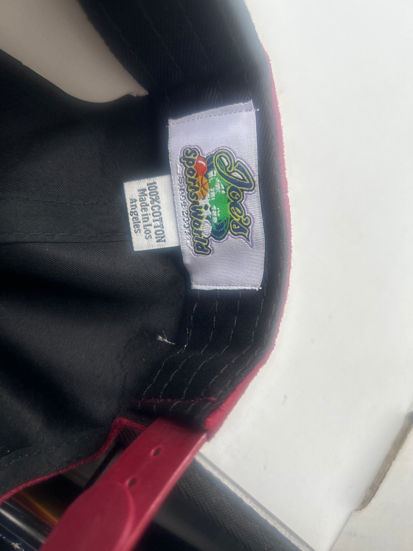 Los Angeles LA California State JSW Private Label Cardinal/Gold Suede A-Frame SnapBack Hat