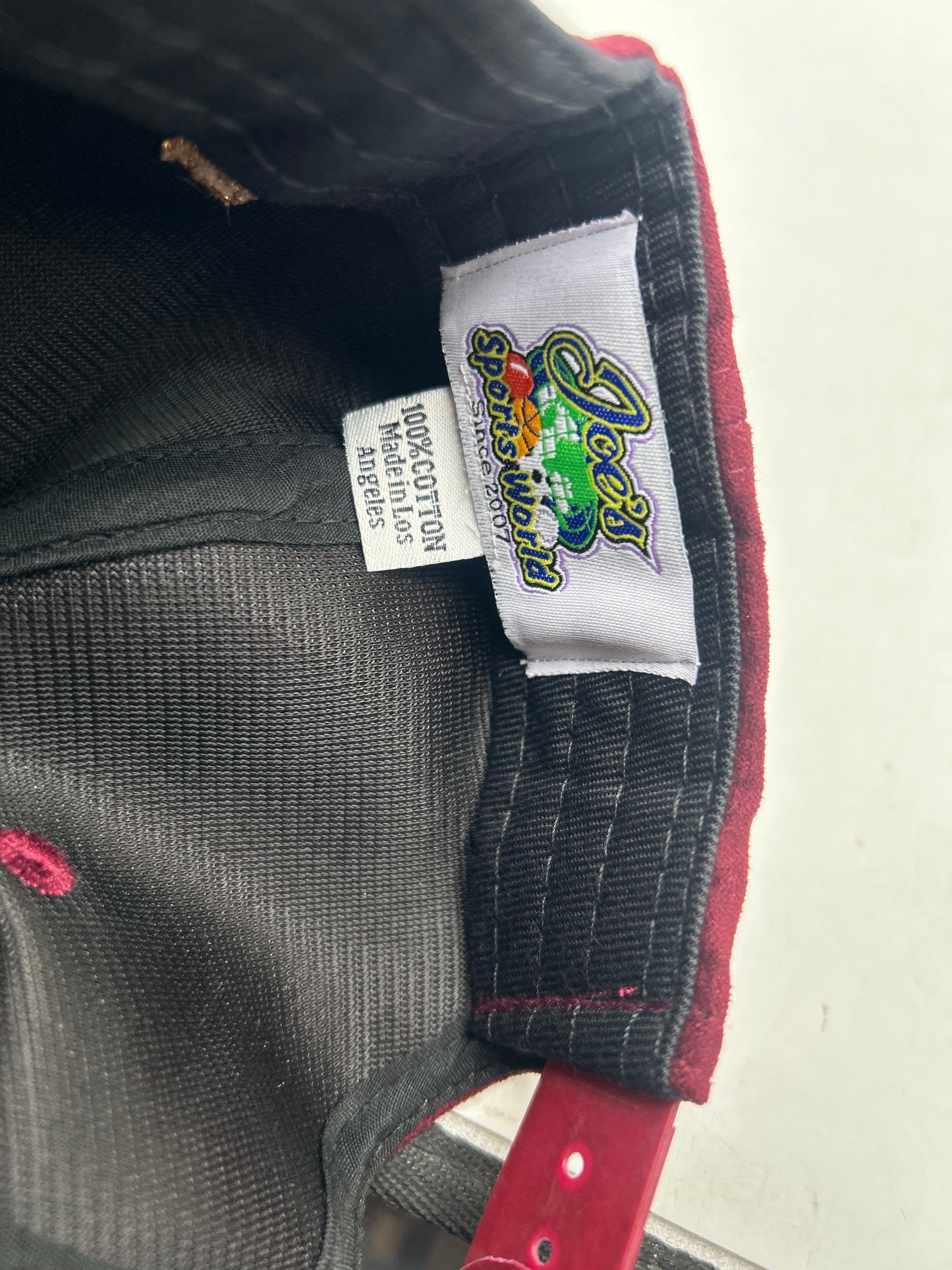 Los Angeles JSW Private Label Cardinal / Gold Suede A-Frame Snapback Hat