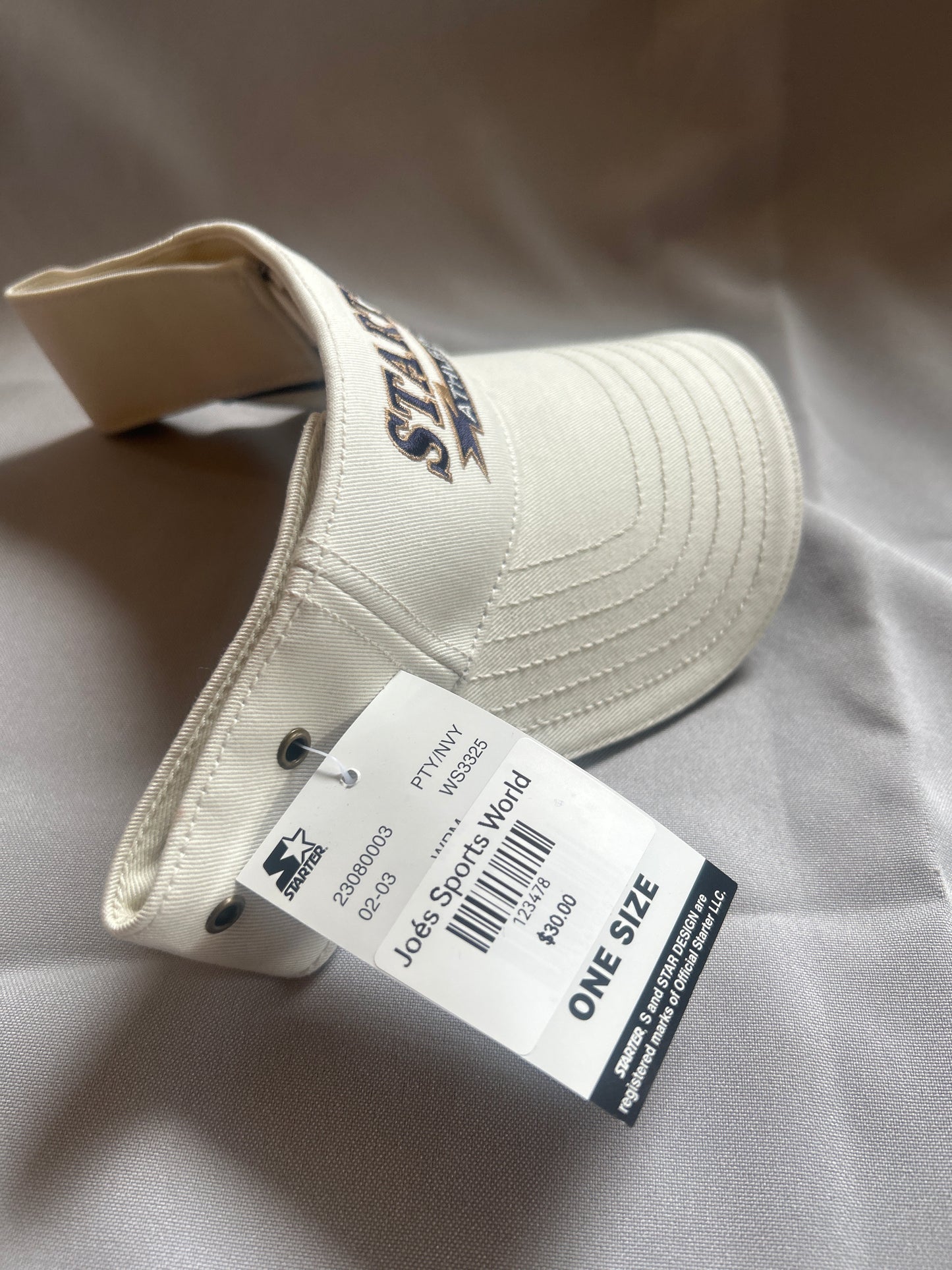 Starter Athletics Men/Women White Vintage Strap Back Sun Visor