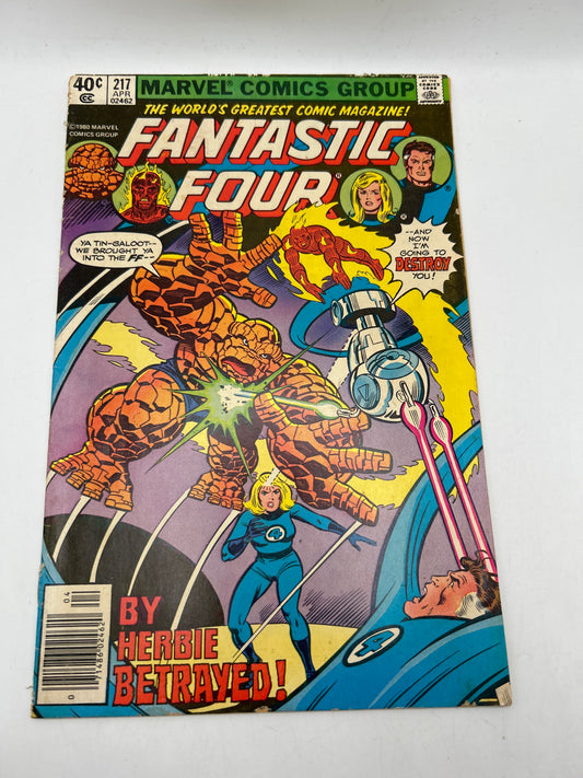 The World's Greatest Comic Magazine! Fantastic Four by Marvel Comics Group "By Herbie Betrayed!" #217 Comic Book