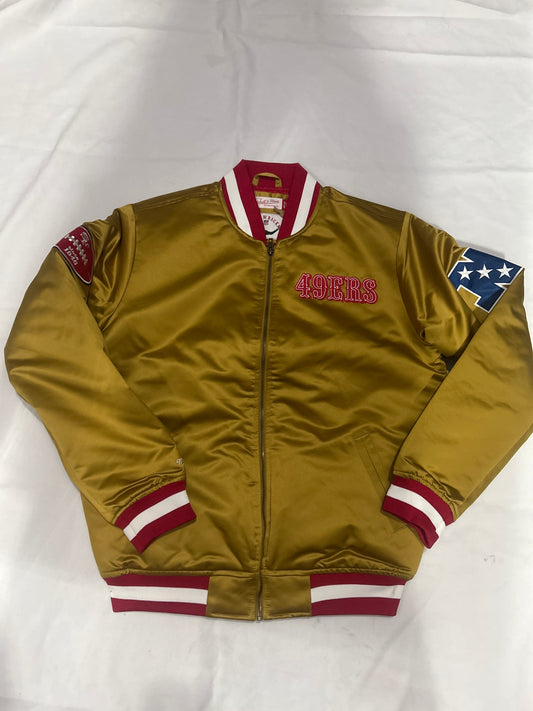 San Francisco 49ers NFL Mitchell & Ness Nostalgia Co Throwback Heavyweight Mens Satin Jacket