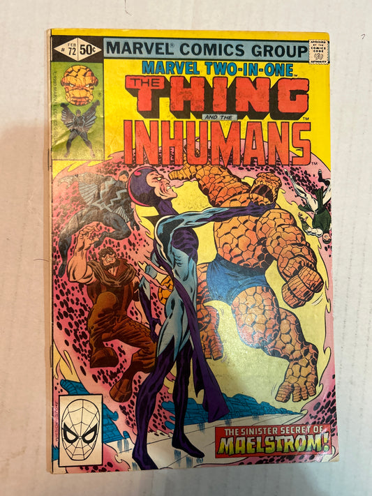 Marvel Two-In-One The Thing and the Inhumans by Marvel Comics Group "The Sinister Secret of Maelstrom" #72 Comic Book