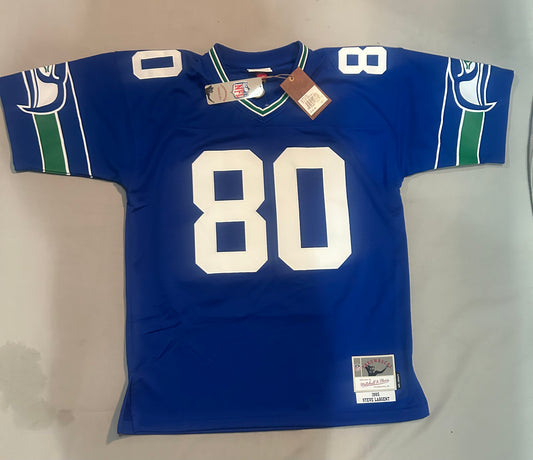 Seattle Seahawks NFL Mitchell & Ness #80 Steve Largent 1985 Men Throwback Jersey