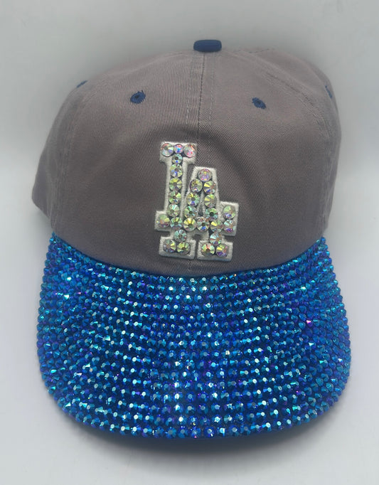 Vintage Los Angeles Dodgers MLB Puma Genuine Merchandise Grey Bedazzle Adjustable YOUTH Hat