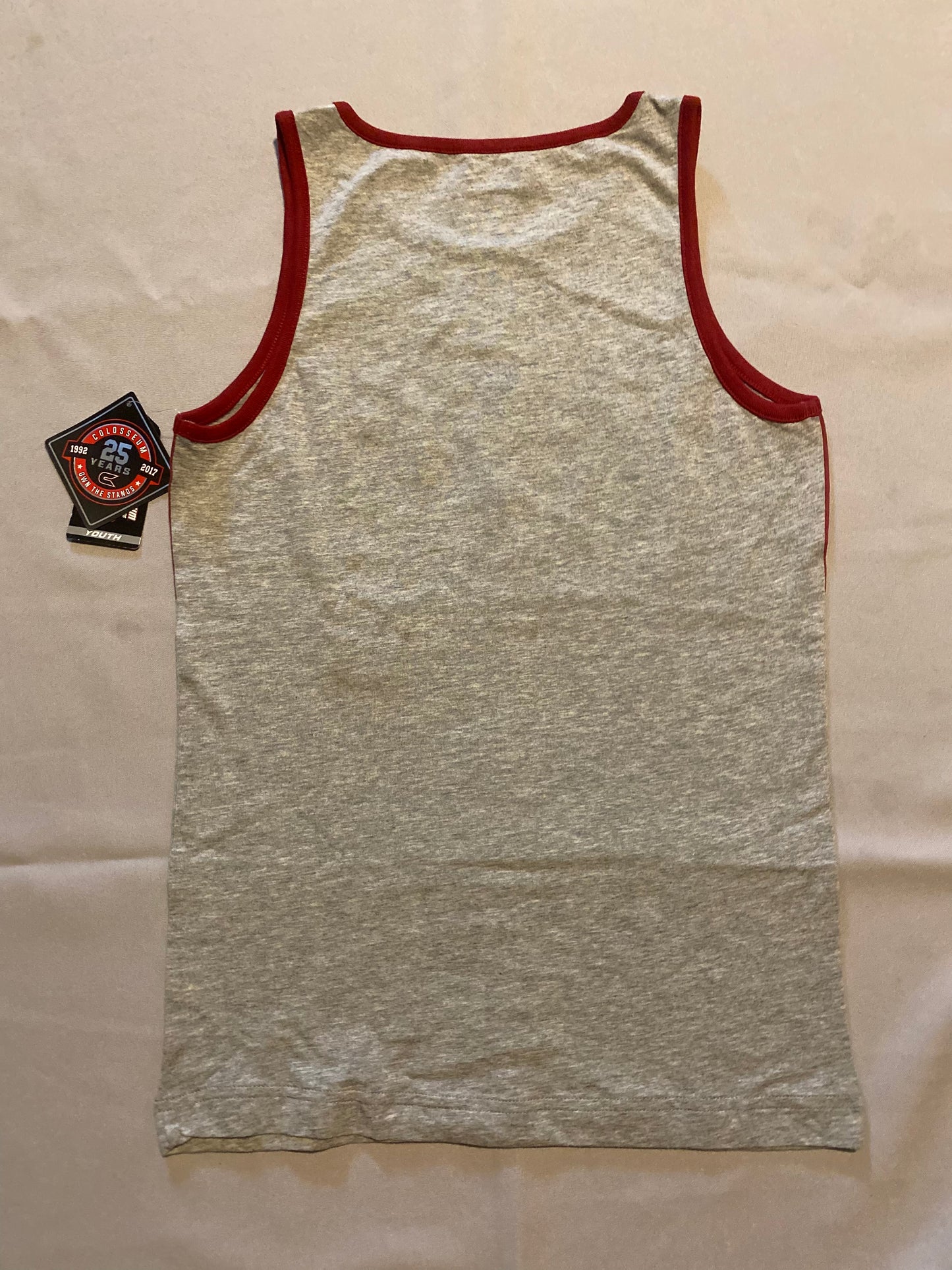 USC Trojans Youth Grey with Cardinal Stripe Across Chest Tank Top