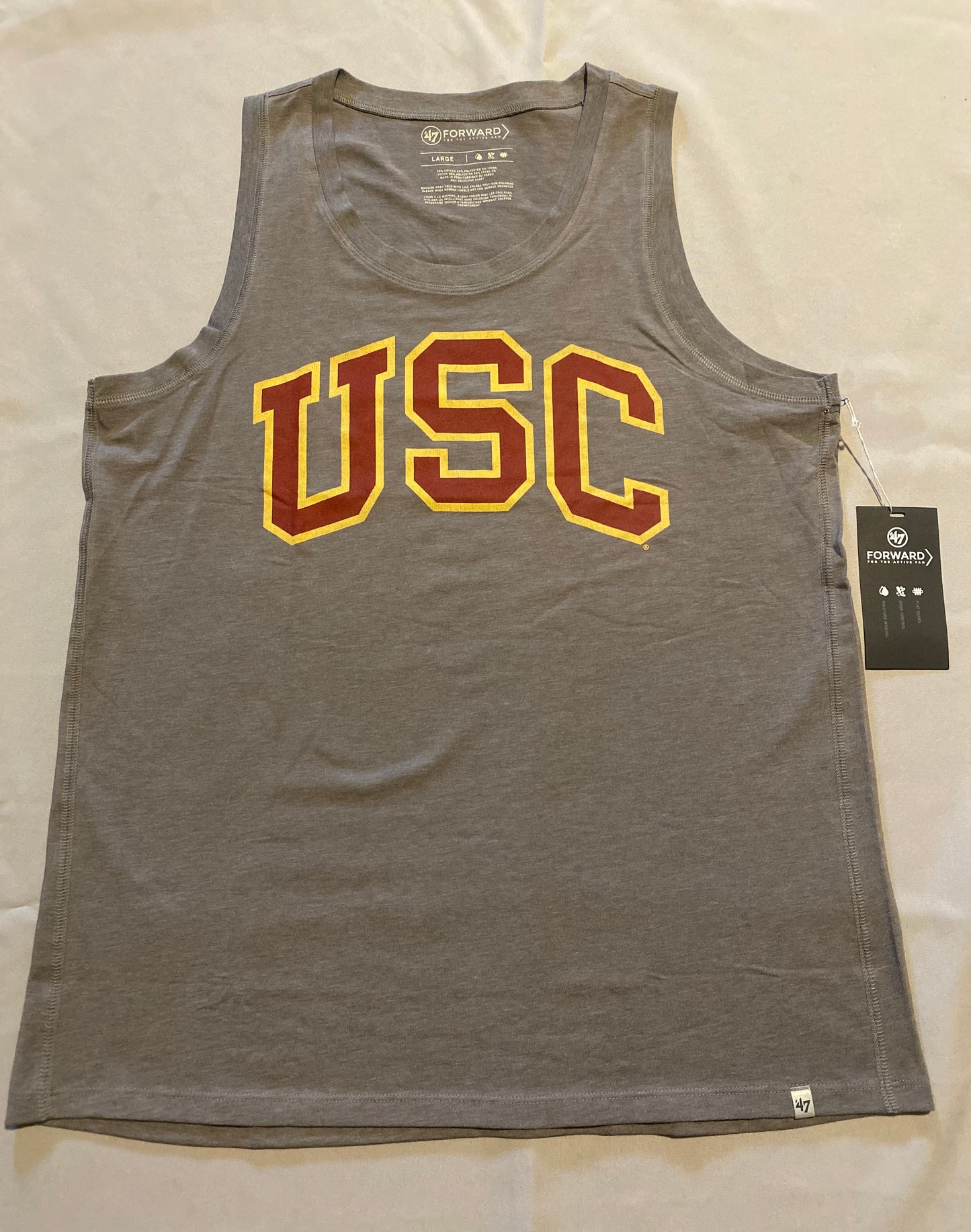 USC Trojans 47 FORWARD MEN Grey with USC Letters Across Chest Tank Top