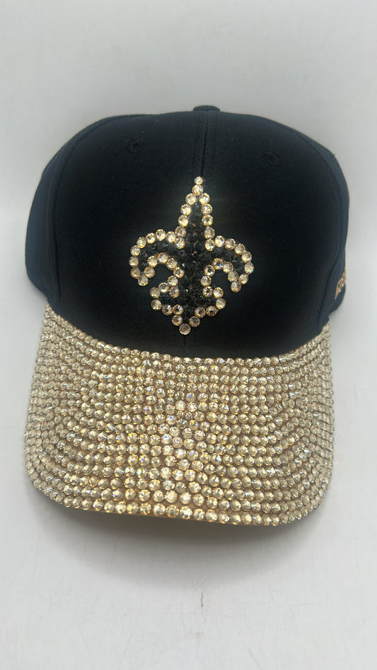 New Orleans Saints NFL Reebok Bedazzled Adjustable Hat Old Black/Gold