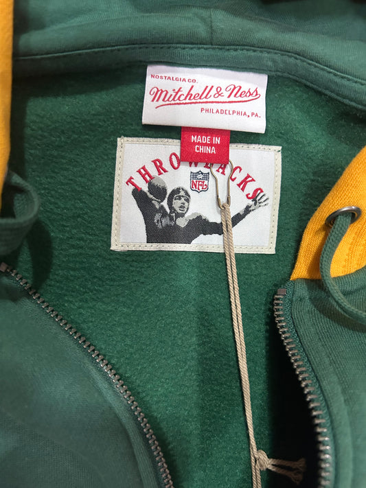 Green Bay Packers NFL Mitchell & Ness Throwbacks Full Zip Men Fleece
