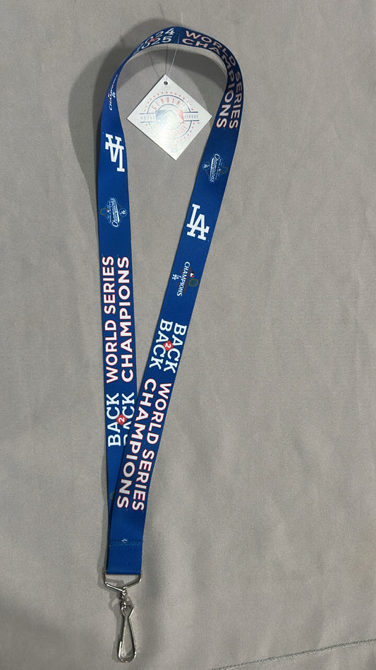 Los Angeles Dodgers MLB 2024 & 2025 World Series Back-to-Back Champions Landyard