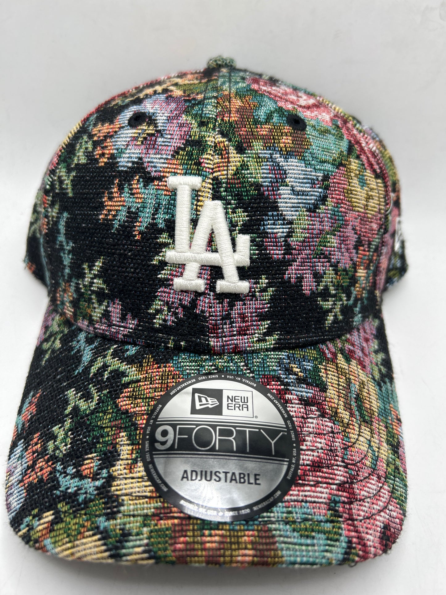 Los Angeles Dodgers MLB 9Forty New Era Black Floral Tapestry Adjustable Hat