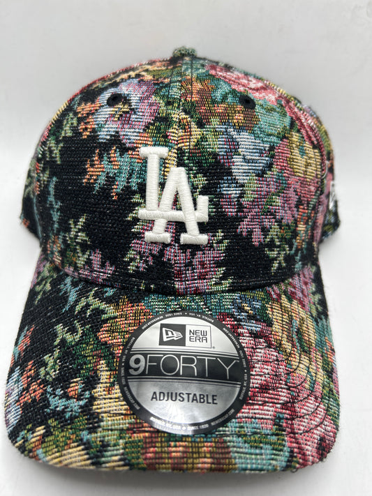 Los Angeles Dodgers MLB 9Forty New Era Black Floral Tapestry Adjustable Hat