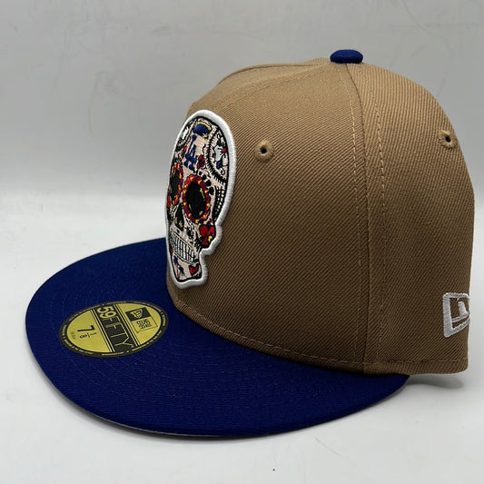 Los Angeles Dodgers MLB New Era 59Fifty Genuine Merchandise Sugar Skull khaki/Royal Blue Fitted Hat