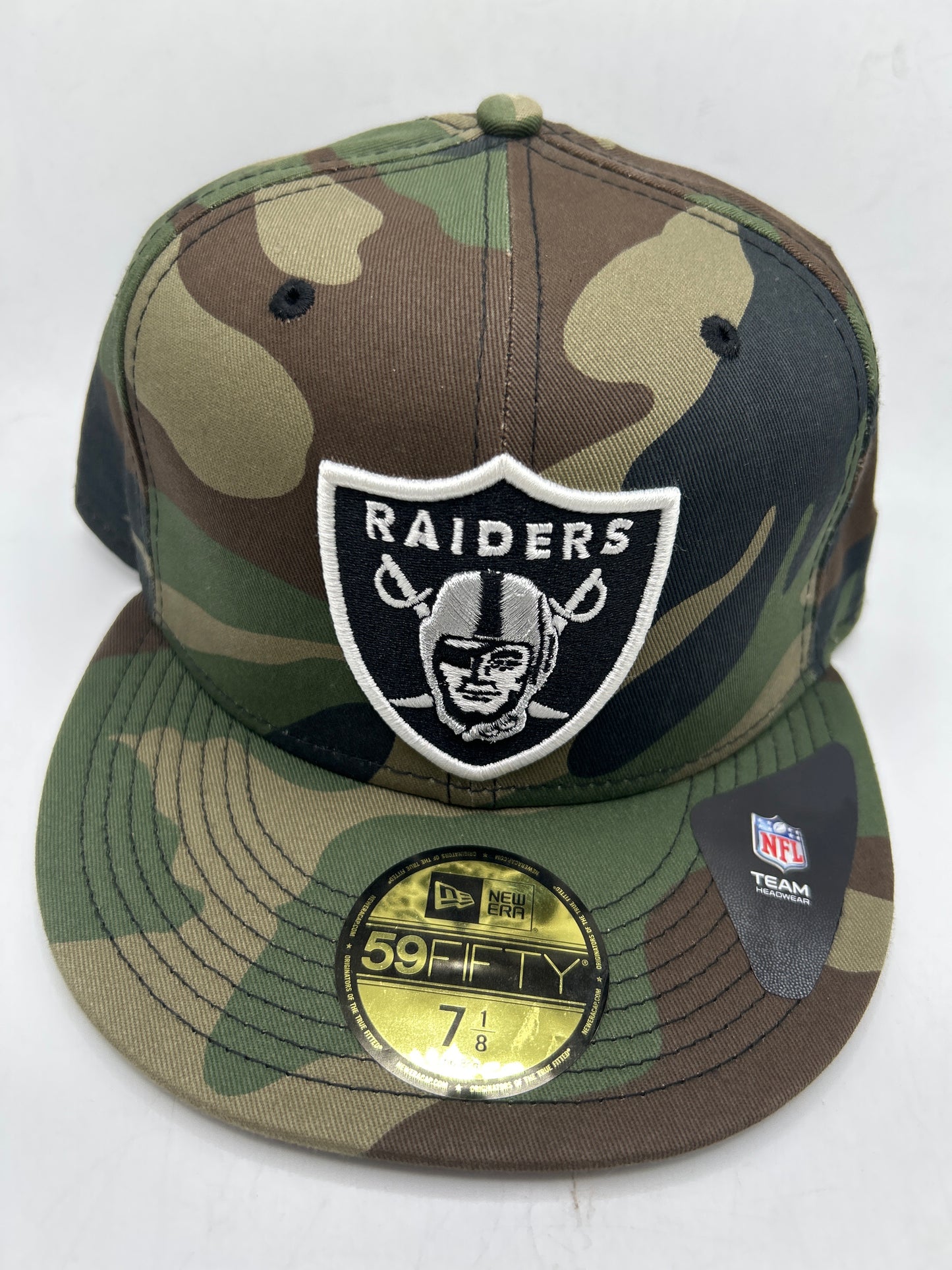 Las Vegas Raiders NFL Camo Woodland New Era 59Fifty Fitted Hat