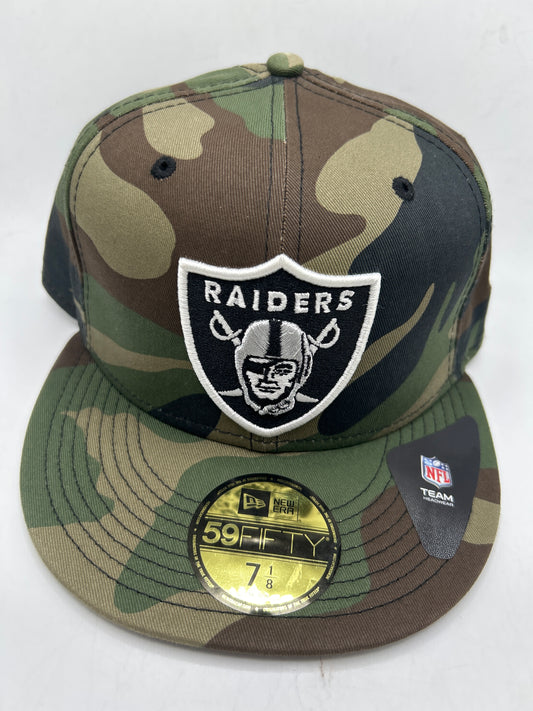 Las Vegas Raiders NFL Camo Woodland New Era 59Fifty Fitted Hat