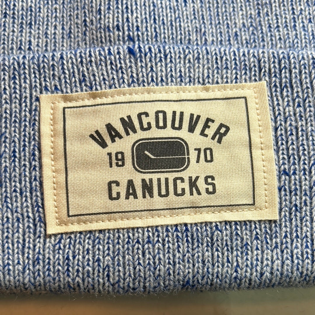 Vintage Vancouver Canucks NHL American Needle Knit Cuffed Beanie - Sky Blue