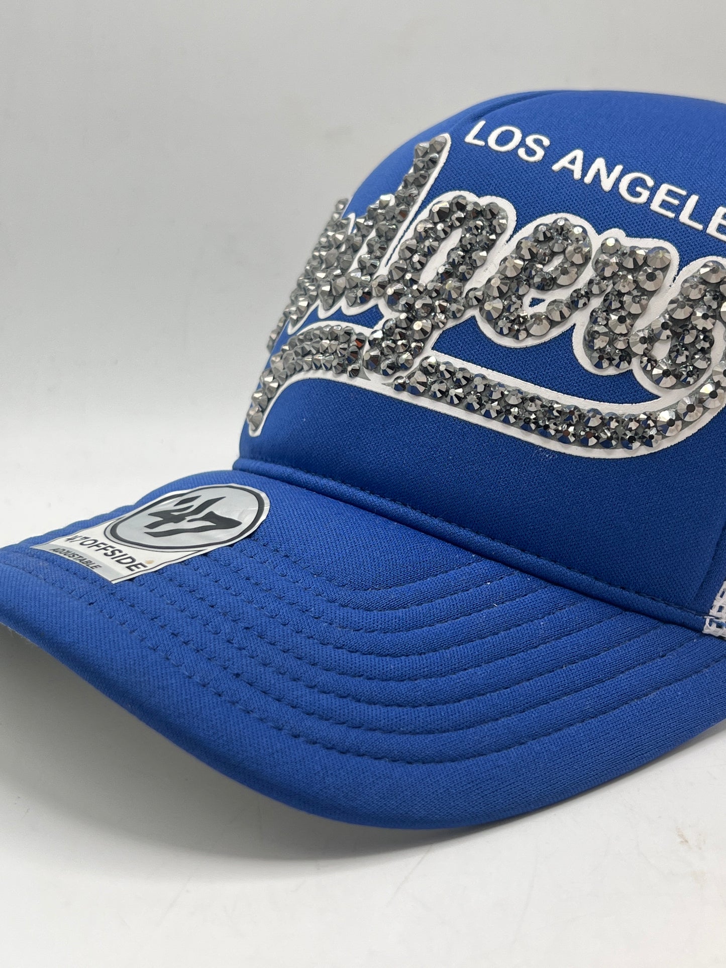 Los Angeles Dodgers MLB 47 Offside Up Logo Bedazzle Royal Blue Adjustable Trucker Hat