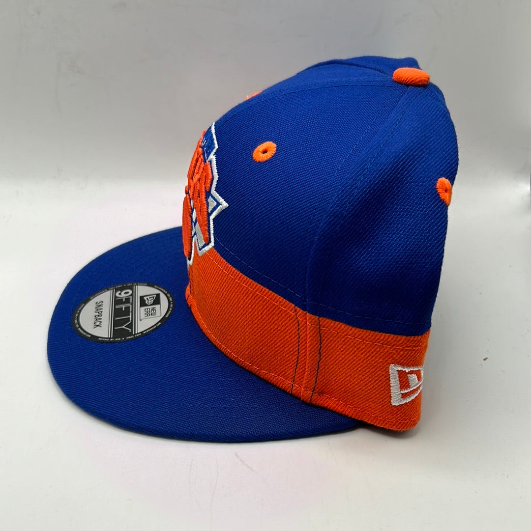 New York Knicks NBA New Era 9Fifty All Over Split Snapback