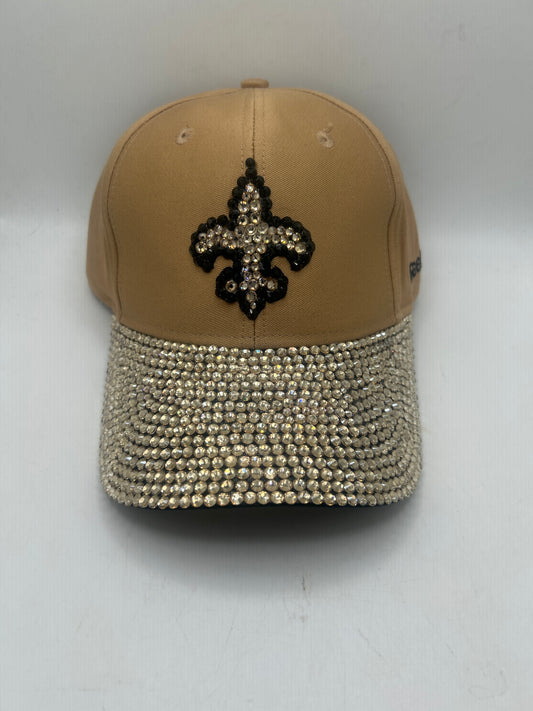 New Orleans Saints NFL Reebok Bedazzled Adjustable Hat Old Gold/Black