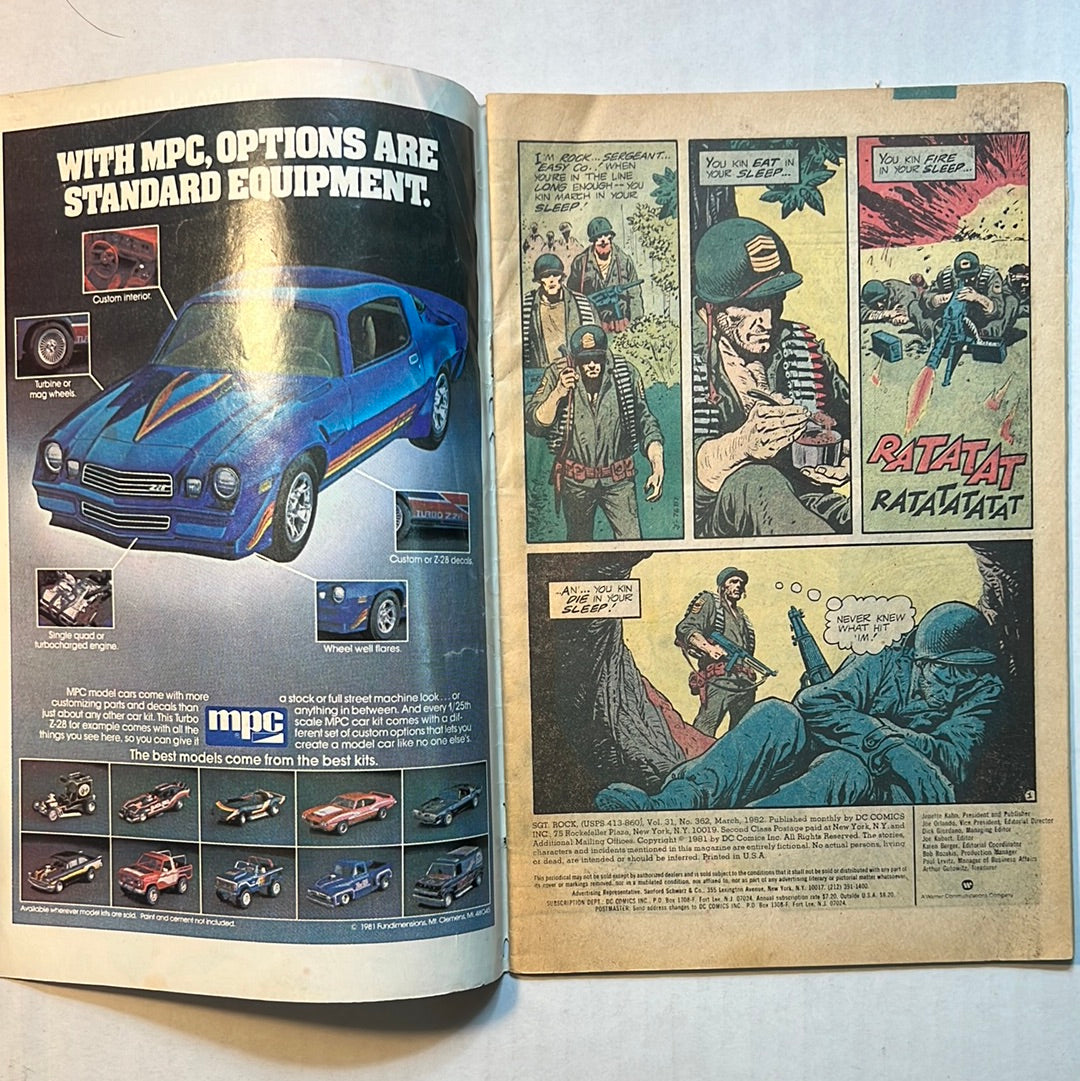 SGT Rock by DC Comics “Who’s in Charge” No. 362 Comic Book