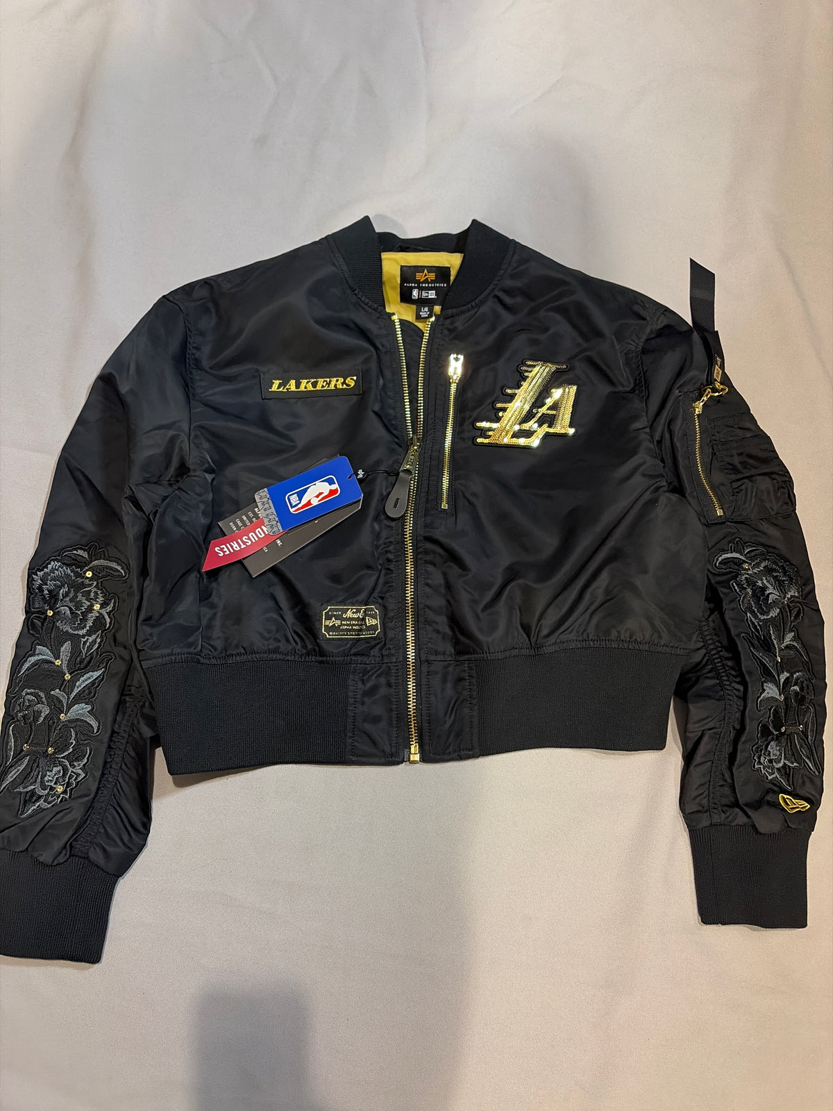 Los Angeles Lakers NBA NEW ERA WOMEN CROPPER BOMBER JACKET