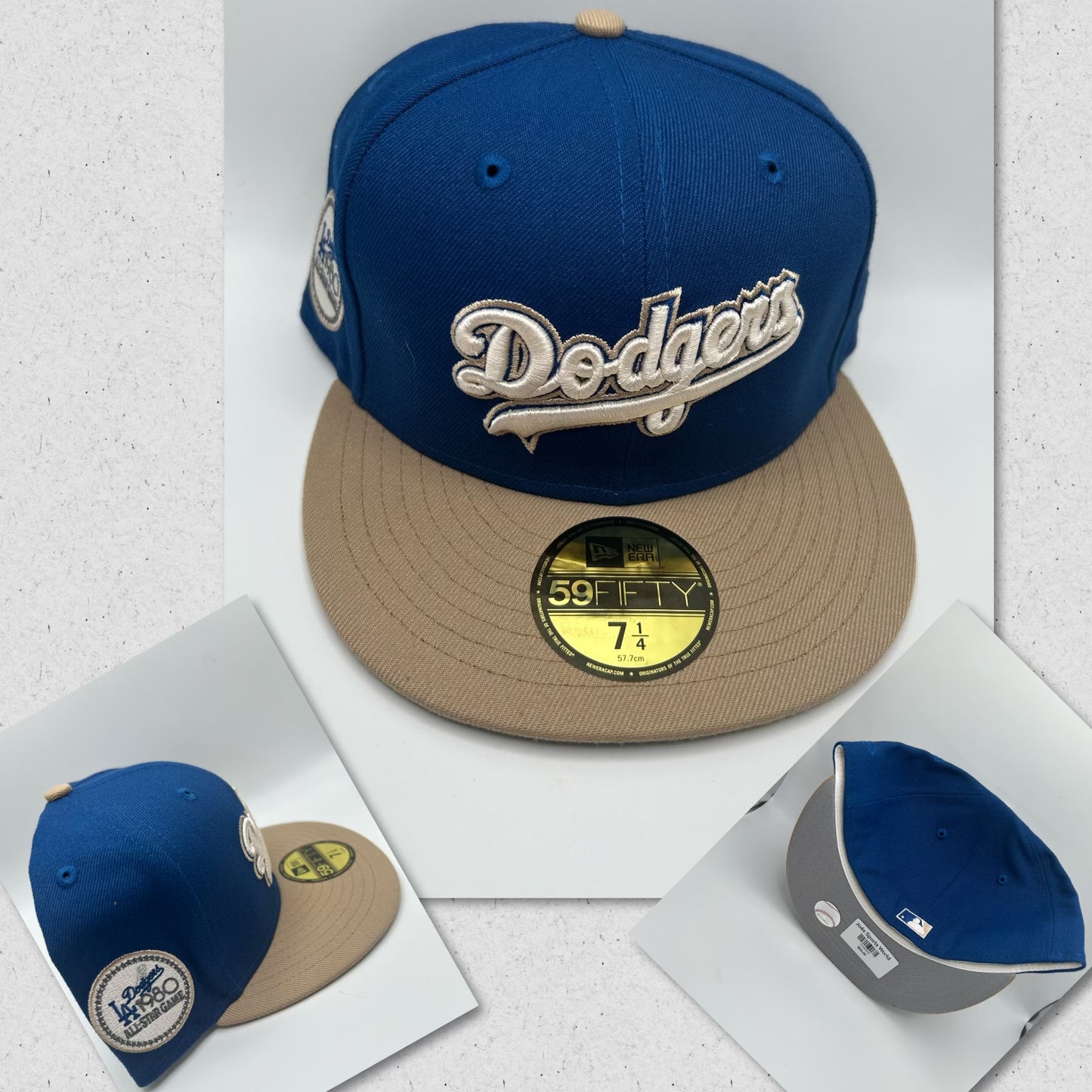 Los Angeles Dodgers MLB 59Fifty New Era “All Star Game 1980” Patch Fitted Hat - Royal Blue/Khaki