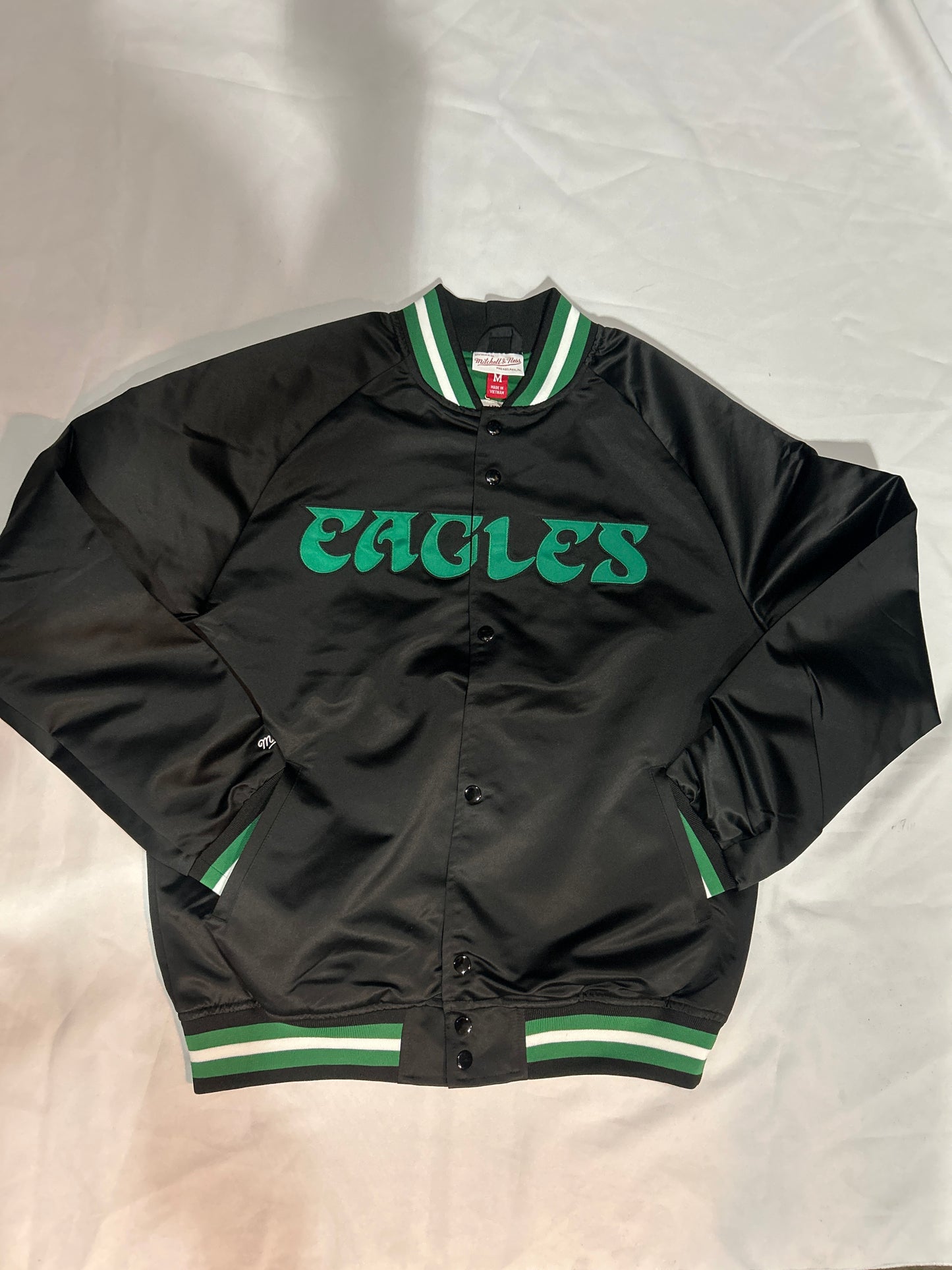 Philadelphia Eagles NFL Mitchell & Ness Nostalgia Co Throwback Satin Men’s Jacket