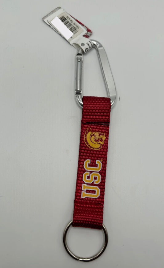 USC Trojans Cardinal with Logo Carabiner Lanyard Keychain