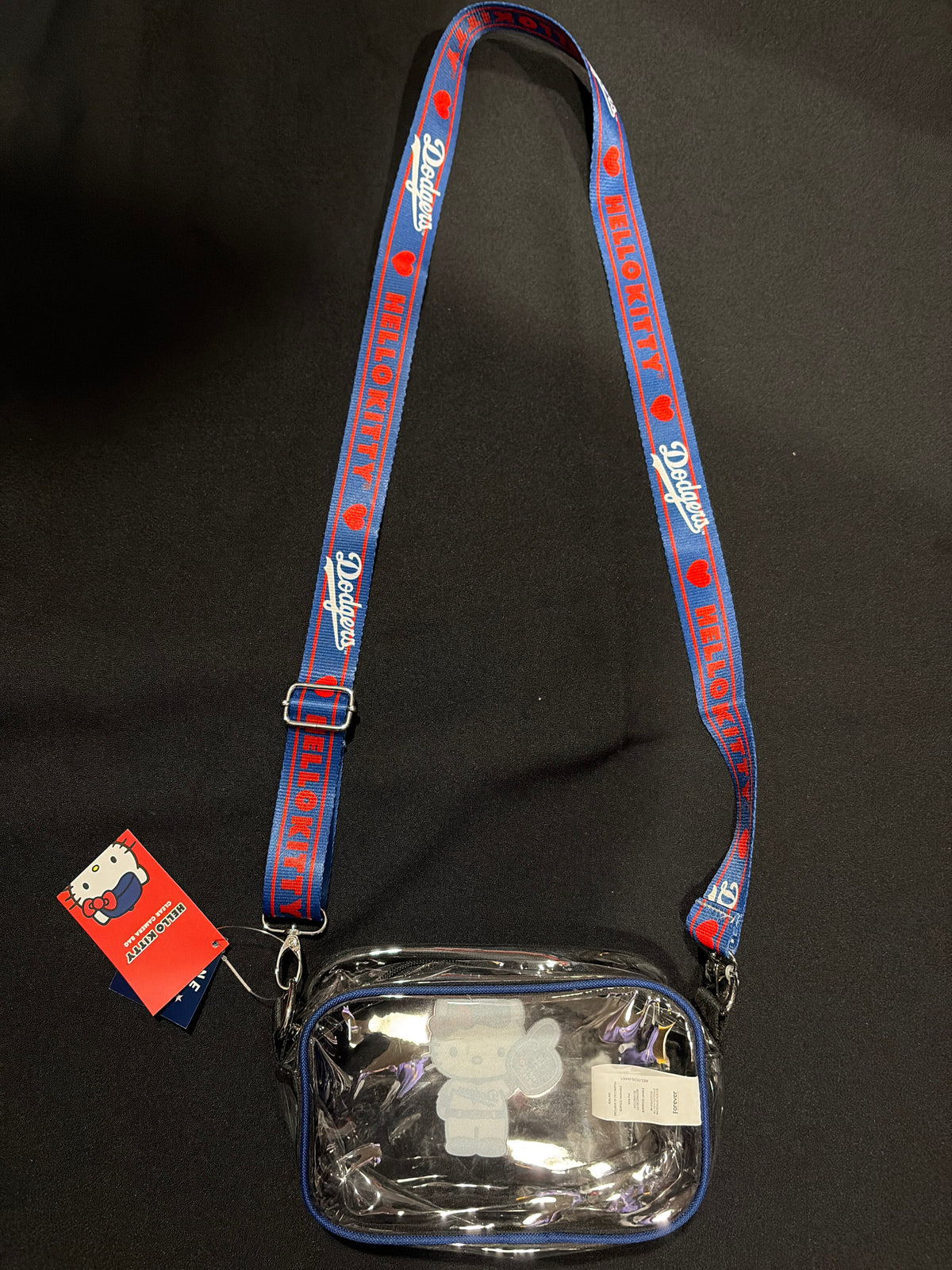 Los Angeles Dodgers MLB FOCO Hello Kitty Clear Crossbody Bag