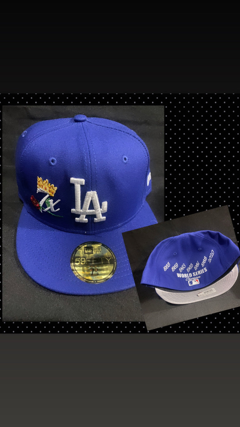 Los Angeles Dodgers MLB Crown World Series Champions 1955, 1959, 1963, 1981, 1988, 2020 Fitted Hat