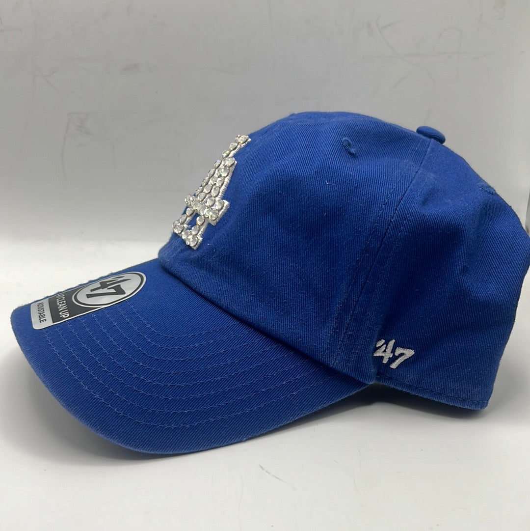 Los Angeles Dodgers MLB ‘47Clean Up Adjustable Bedazzled Royal Blue/White Hat