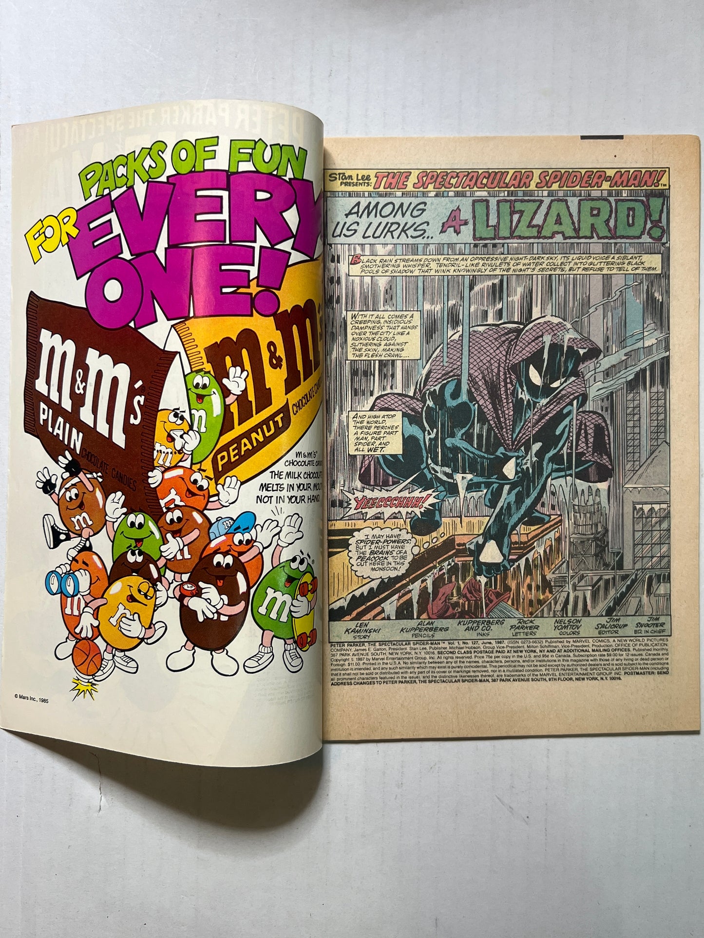 Peter Parker, The Spectacular Spider-Man by Marvels Comics Group “The Lizard’s Revenge” #127 Comic Book