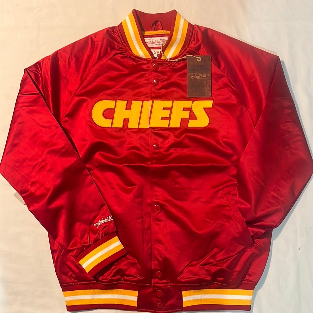 Kansas City Chiefs NFL Mitchell & Ness Nostalgia Co Throwback Satin Men’s Jacket