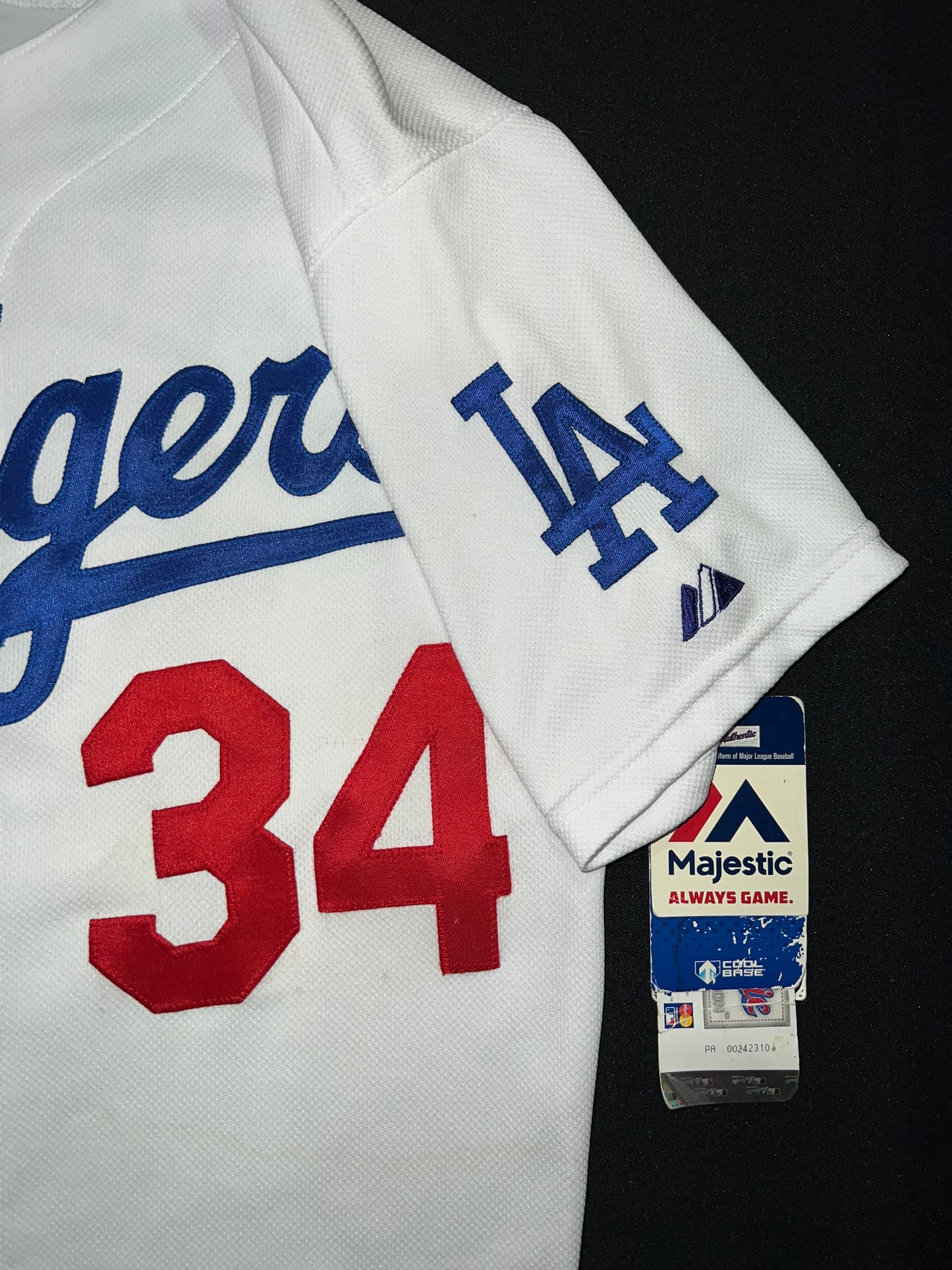 Los Angeles Dodgers MLB Majestic #34 Valenzuela Authentic Collection Mens Jersey