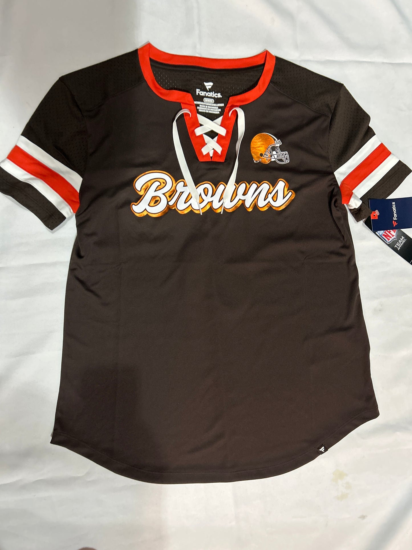 Cleveland Browns NFL Fanatics Lace-Up Women’s Short Sleeve Shirt