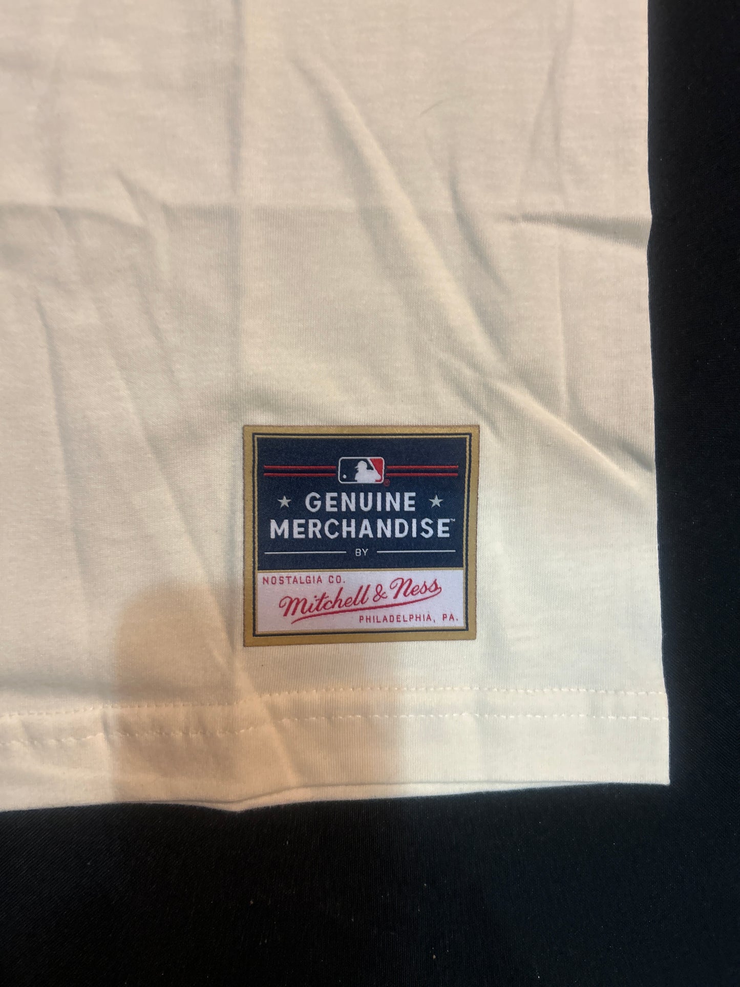 Los Angeles Dodgers MLB Mitchell & Ness World Series Champions 2024 Cream Men T-Shirt