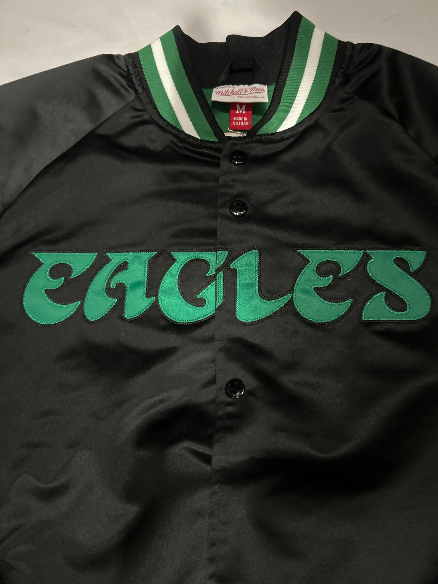 Philadelphia Eagles NFL Mitchell & Ness Nostalgia Co Throwback Satin Men’s Jacket
