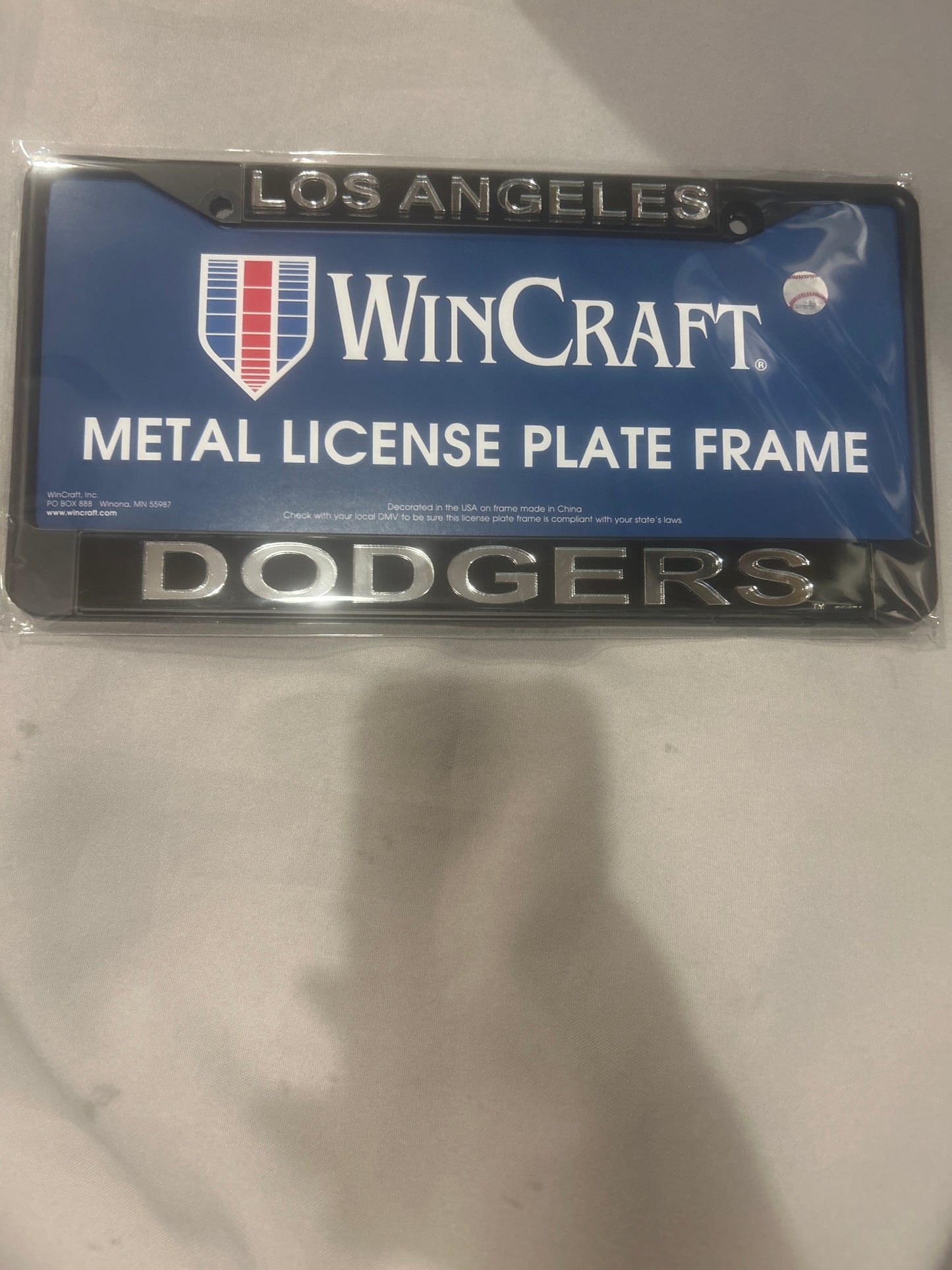 Los Angeles Dodgers MLB Black Laser Chrome License Plate