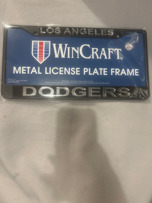Los Angeles Dodgers MLB Black Laser Chrome License Plate