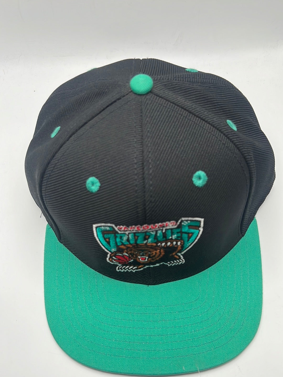 Vintage Vancouver Grizzlies NBA Adidas Hardwood Classic Black/Turquoise Snapback Hat