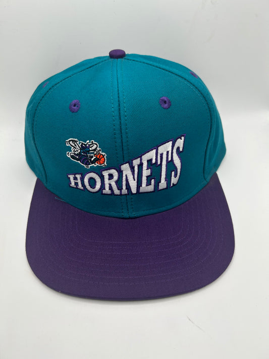 Vintage Charlotte Hornets NBA Teal and Purple Adidas SnapBack